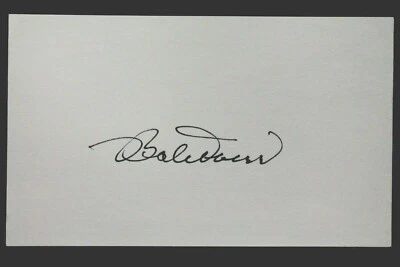 Bobby Doerr HOF (d.2017) Red Sox Autographed Signed 3x5 Index Card SHARP AUTO - Image 1 of 2