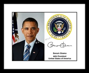 Barack Obama Signed 8x10 Photo Print Presidential Seal Autographed US President - Picture 1 of 2