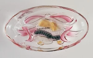 Savoir Vivre Crystal Holiday Spirit Christmas Oval Candy/Nut Dish Japan - Picture 1 of 6