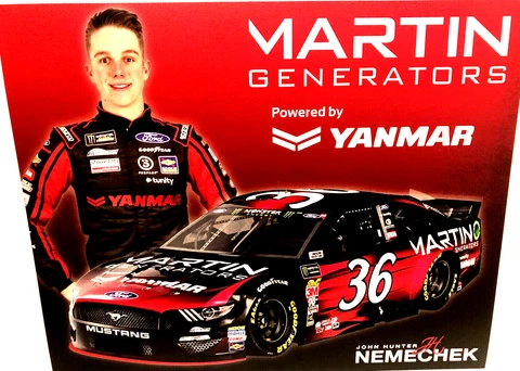 2019 JOHN HUNTER NEMECHEK ROOKIE #36 MARTIN FRONT ROW FORD NASCAR CUP POSTCARD Cover