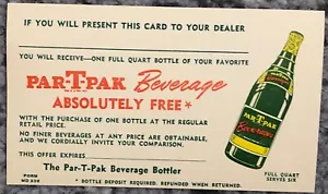 Royal Crown Soda Gutschein Vintage Original 1940er Werbe Postkarte Par-T-Pak - Bild 1 von 4