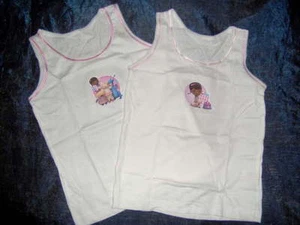2 pack DOC McSTUFFINS GIRLS WHITE VESTS - AGES 18/.24M - 2/3 - 3//4 - 4/5 years - Picture 1 of 1