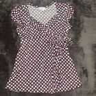 Girls Brown and Pink Polka dot top Byer California Size 7 Great Shirt