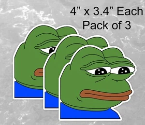 Calcomanía adhesiva de vinilo para coche Sad Pepe Frog - Paquete de 3 - Imagen 1 de 1