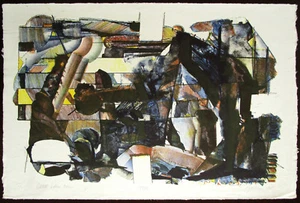 JIM DINEEN Original Lithograph on Handmade Paper, Great Lakes One, Signed #d - Picture 1 of 6