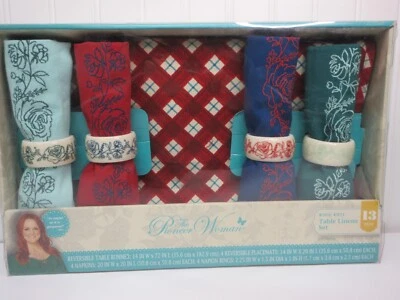 Pioneer Woman Wishful Winter Runner Placemats Napkins & Napkin Rings Set 13Pcs - Image 1 of 4