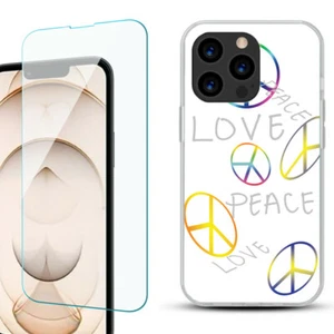 Funda Gel Delgada para iPhone 13 Pro, con Vidrio Templado - Amor/Paz - Imagen 1 de 4