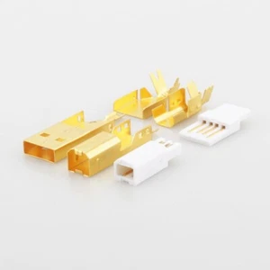 Bronce Cobre Chapado en Oro USB A+USB B Tipo 2.0 Enchufe Para Hágalo Usted Mismo Cable USB ENCHUFE USB - Imagen 1 de 8