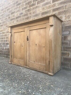 ANTIQUE Large Victorian Natural Rustic Pine Kitchen Cupboard School Cabinet • 546.01£