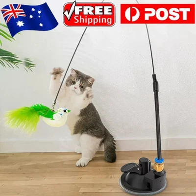 Cat Play Toy Simulation Birds Teaser Wand Interactive Stick Toy with Suction Cup - image 1 of 4