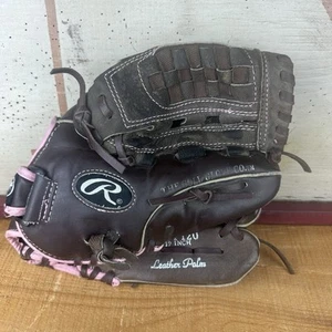 Rawlings WFP120 Girls 12" Fastpitch Softball Glove Right Hand Throw Brown Pink - Picture 1 of 8