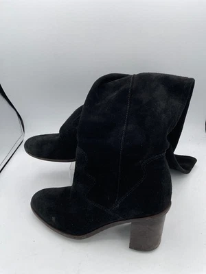 Lucky Brand Riding Boot Women's Sz 9M Black SuedeZip Knee High Stacked Heel - Image 1 of 4