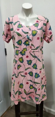 Vestido Fresh Produce Ropa Rosa Floral Hecho en EE. UU. 100% Algodón Talla M Foto 1 de 4