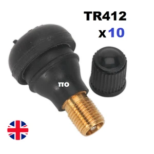 10x TR412 BRASS Tubeless Tyre Valves Rubber SnapIn Short Bike Lawn Mower Quality - Picture 1 of 4