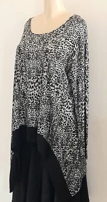 Kensie 长袖束腰动物印花不对称长度 XL 码 — 第 1/4 张图片