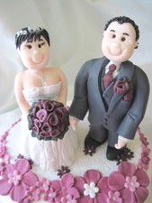 Personalised Wedding Cake topper Sposa e Sposo, unico Argilla fatte a mano RICORDO