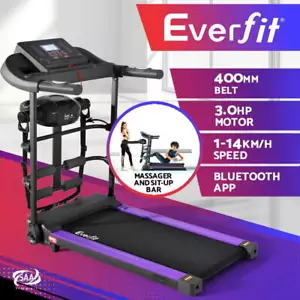 Everfit Treadmill Electric Home Gym Fitness Exercise Machine w/ Massager 400mm - Picture 1 of 8
