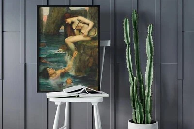 John William Waterhouse The Siren Canvas/Poster Wall Art - Mythology Print - Image 1 of 2