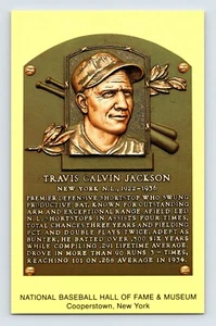Postcard Baseball Travis Jackson NY Giants Hall Fame Plaque 1990s Unposted - Picture 1 of 2