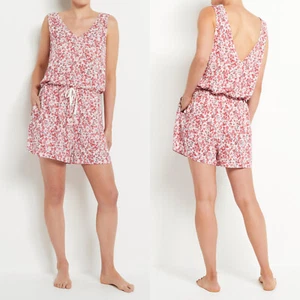 NEW SUSSAN Abstract Spot Print Pyjama Playsuit Sleepwear Geranium Size Med Tag - Picture 1 of 4