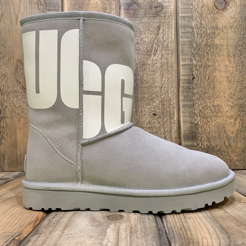 UGG CLASSIC STIVALI CORTI II CHOPD CIOTTOLI GRIGIO PELLE SCAMOSCIATA DONNA US 7 UK 5 EU 38