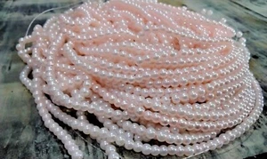 Glass Pearl Bead, Pearlized, 4mm, Peach Puff, Approx 200 pce, Free Post - Picture 1 of 1