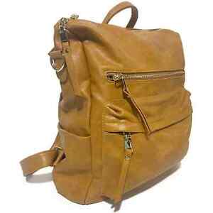 Pink Cove Dawn Cognac Backpack Handbag Purse NEW Vegan (Faux) Leather