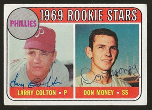 1969 Topps Larry Colton & Don Money Autographed Rookie Card #454 Phillies