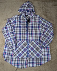 Torrid Plaid Hooded Anorak Jacket Size 2X 18-20 Lightweight 100% Cotton NWT - Picture 1 of 15