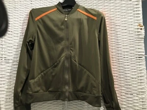 Oleg Cassini men’s medium full zip windbreaker jacket brown orange accents - Picture 1 of 3