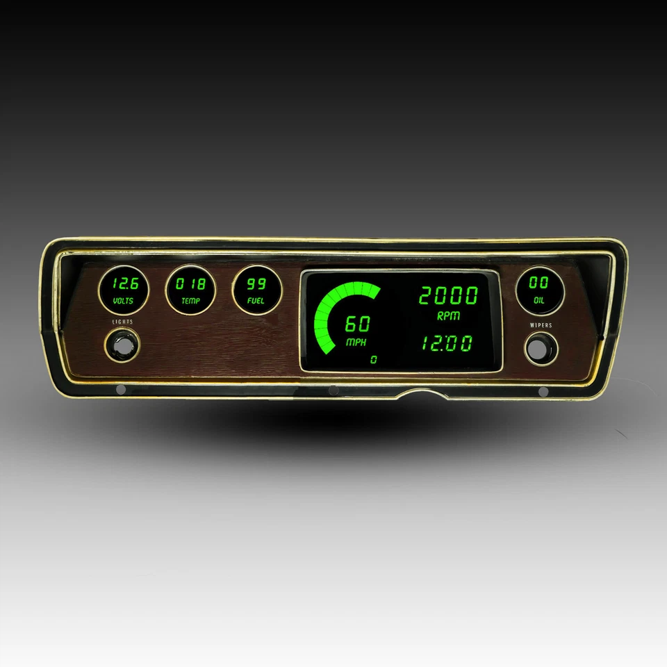 Dodge Duster/Dardo 1970-1976 (LED verdes) panel de calibre digital DP1805G Foto 1 de 4