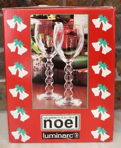Luminarc NOEL Stemmed Wine Glassware Christmas Beverage 11 1/2" Set of 4 NIB - Picture 1 of 4