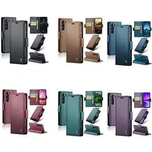 High Grade PU Leather Magnetic Card Wallet for Samsung Galaxy S24 SM-S921U Phone - Picture 1 of 19