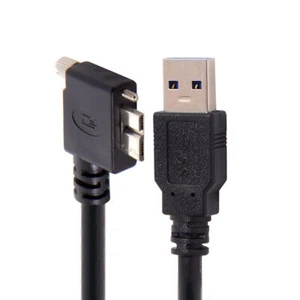 USB 3.0 A Male to Micro B Left Angled 90D Cable for Nikon D800 D800E 5Gbps Cable - Picture 1 of 9