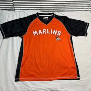 Miami Marlins Baseball Jersey Mens XL Embroidered Tech Multicolor  Colorblock - Picture 1 of 9