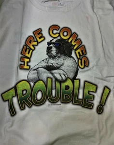 BIG DOGS Attitude HERE COMES TROUBLE! 2XL Shirt NEW Tee St Bernard T-Shirt - Picture 1 of 3