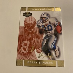 2007 Topps Cosigners Red /399 Barry Sanders Calvin Johnson RC HOF