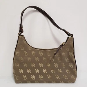 Dooney & Bourke Y2K Mini Shoulder Bag Baguette Monogram Logo Old Money Preppy - Picture 1 of 14