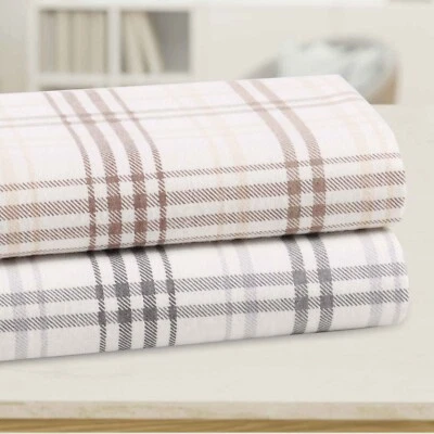 BLUE NILE MILLS Flannel Cotton Classic Farmhouse Plaid Deep Pocket Bed Sheet Set
