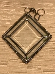  Diamond Shape~Beveled Glass Center Suncatcher  - Picture 1 of 1