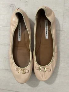 Diane Von Furstenberg Pale Pink Leather Bion Ballet Shoes Size 9.5M - Picture 1 of 8