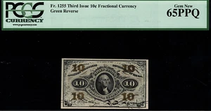 FR-1255 $0.10 Third Issue Fractional Currency - 10 Cents - PCGS 65PPQ - Picture 1 of 2