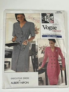 Abito taglia 6-10 Albert Nipon Designer Vogue motivo cucito intatto carriera vintage anni '80 - Foto 1 di 2