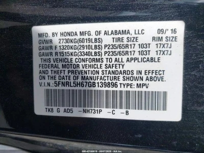 Used Fuel Tank fits: 2016 Honda Odyssey  Grade A - Image 1 of 4