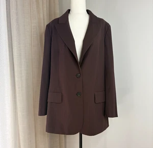 Commonry Brown Blazer Jacket Size 14 NWOT Wool Blend Dressy Corporate Luxe - Picture 1 of 6