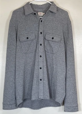 Camisa Faherty Para Hombre con Botones L Gris Manga Larga Tejido Suave Informal Espiga Foto 1 de 4