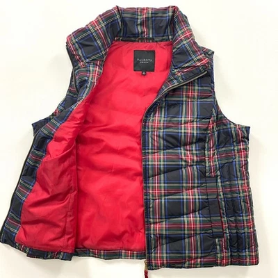 Talbots Quilted Plaid Down Vest Women 2X Petite Insulated Puffer Jacket Full Zip - Image 1 of 4