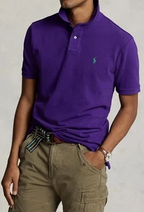 POLO RALPH LAUREN Purple Short Sleeve Classic Fit Polo Shirt Size L - Picture 1 of 5