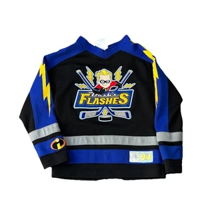 Vintage Dash The Incredibles Hockey Jersey Youth Size XXS Black Long Sleeve Boys - Picture 1 of 4