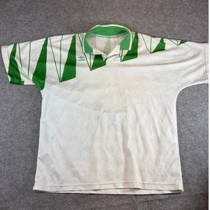 Vintage 90s Umbro Away Soccer Jersey Mens Large White Green Football Activewear - Picture 1 of 5